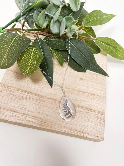 925 Sterling Silver Fern Leaf Handmade Pendant Exquisite Gift For Christmas