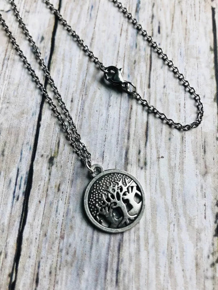 925 Sterling Silver Dark Forest Trees Pendant Handmade Exquisite Pendant