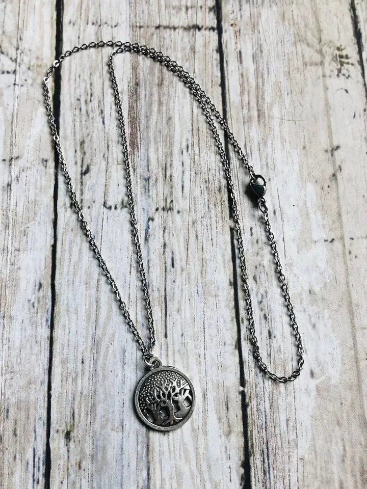 925 Sterling Silver Dark Forest Trees Pendant Handmade Exquisite Pendant